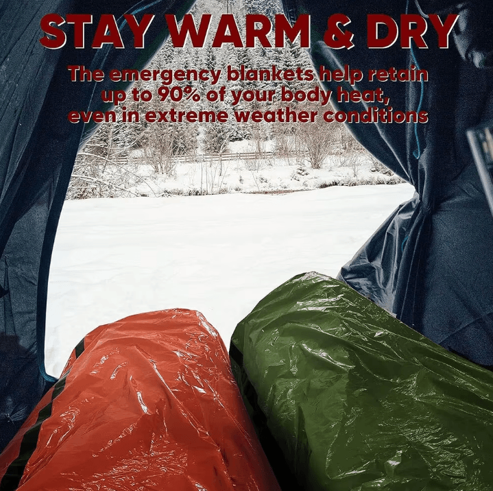 Ultra-Light Emergency Sleeping Bag – Waterproof Mylar Thermal Survival Sleeping Bag for Camping, Hiking & Emergency Kits