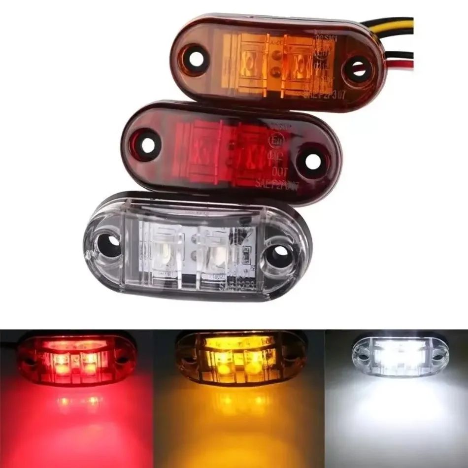 Universal 12V/24V Waterproof LED Side Marker Tail Light for Trucks & Trailers