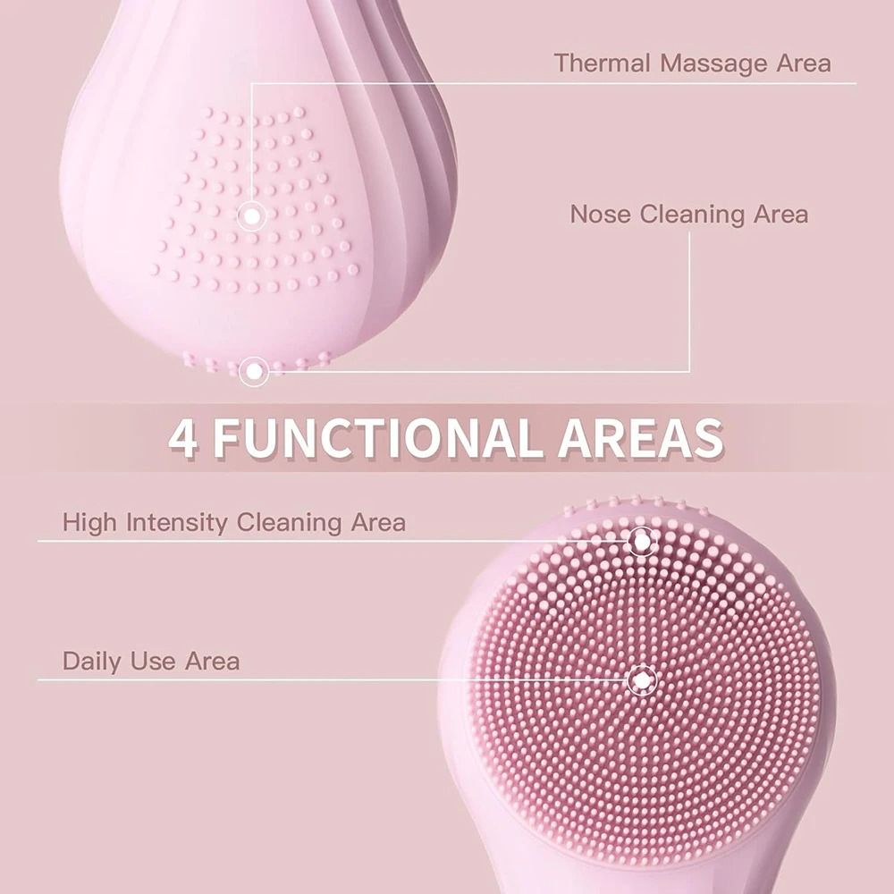 Rechargeable Sonic Facial Cleansing Brush Waterproof Deep Clean Face Scrubber