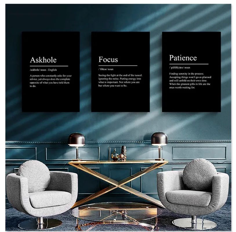 Minimalist Success & Discipline Canvas Poster – Inspirational Black Quote Wall Art Decor