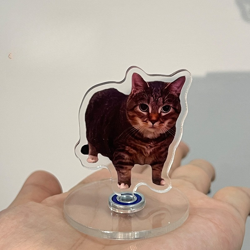 Cute Cat Acrylic Rotating Kitten Stand, Desk Decoration, Home Decor, Car, Motorcycle, Kids, Adults Gifts