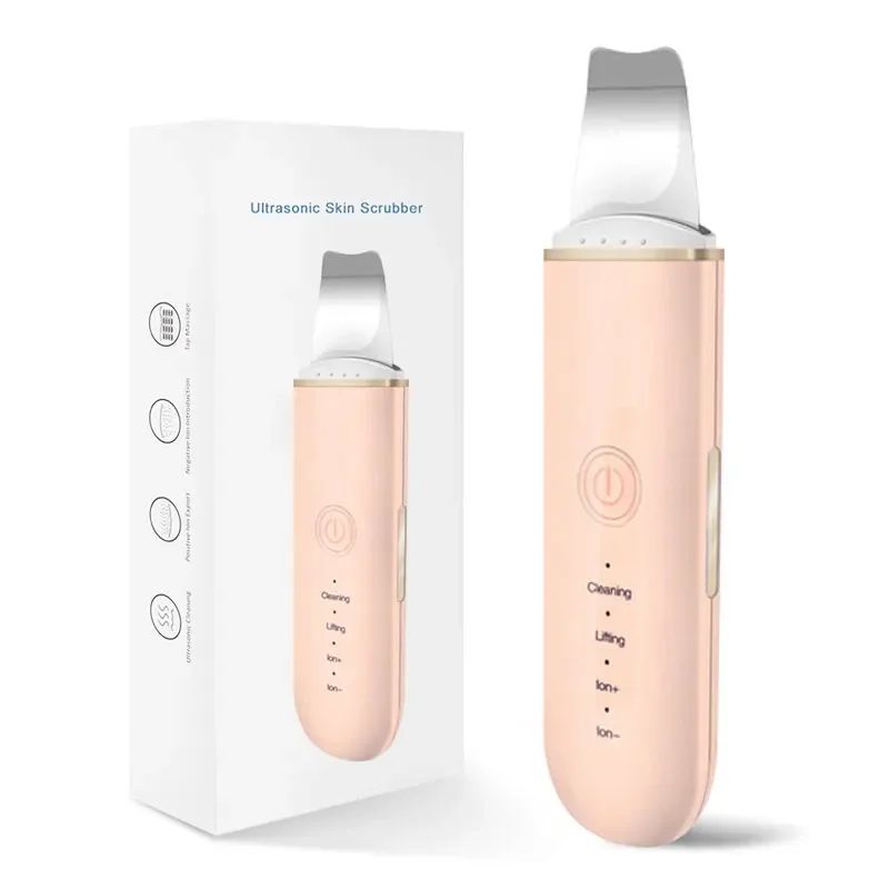 Ultrasonic Skin Scrubber Facial Spatula Blackhead Remover with Ion Cleansing Modes