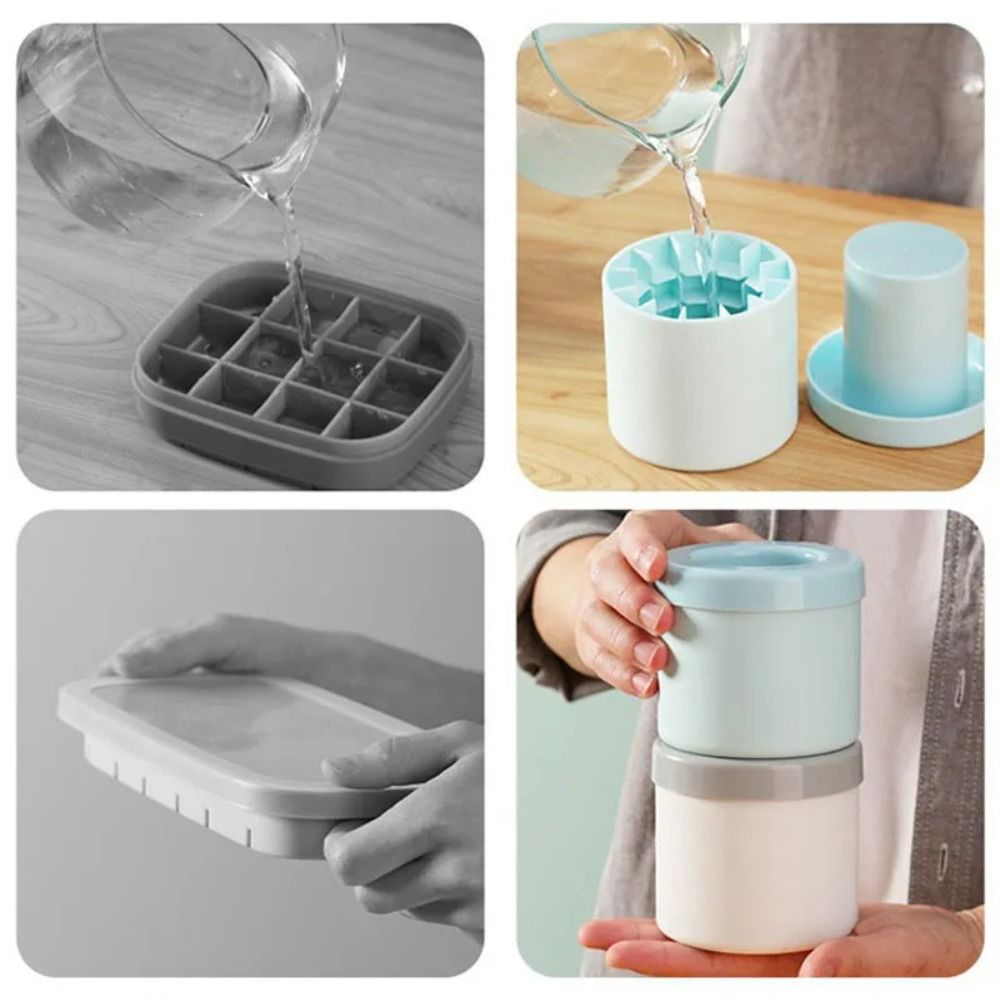 Quick Chill Silicone Ice Cube Mold Cup with Easy Release Cylinder Design