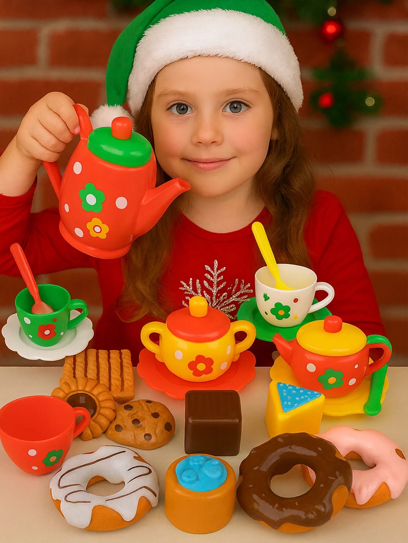 Girls Afternoon Tea and Dessert Set – Interactive Playhouse Kitchen Toy