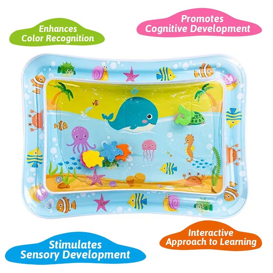 Inflatable Baby Water Play Mat for Tummy Time & Sensory Development