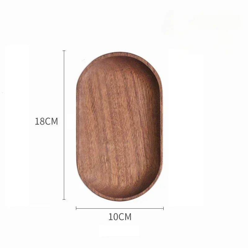 Japanese Style Rectangular Wooden Dinner Plate Walnut Wood Serving Tray