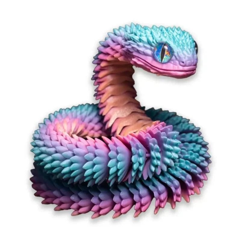3D Printed Snake Movable Joint Fidget Toy Figurine