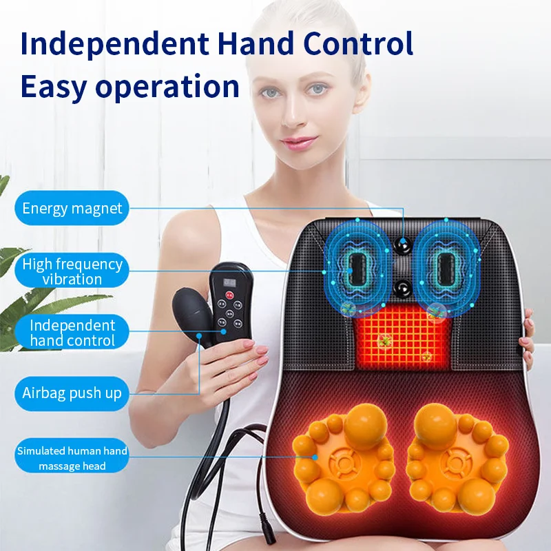Neck and Shoulder Pain Relief Massager Pillow, Jinkairui Electric Shiatsu with Heat, Vibration, and Cervical Traction