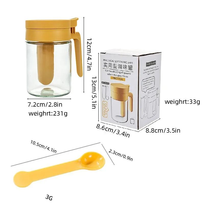 Kitchen Seasoning Jar Set with Spoon Separation