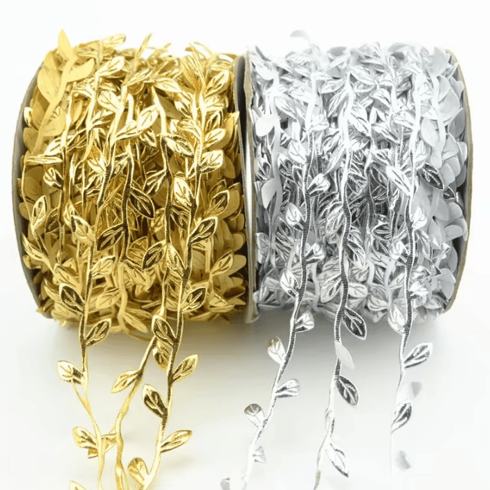 Gold Leaf Vine Garland (5–20M) – Elegant Metallic Artificial Leaves for Wedding & DIY Decor