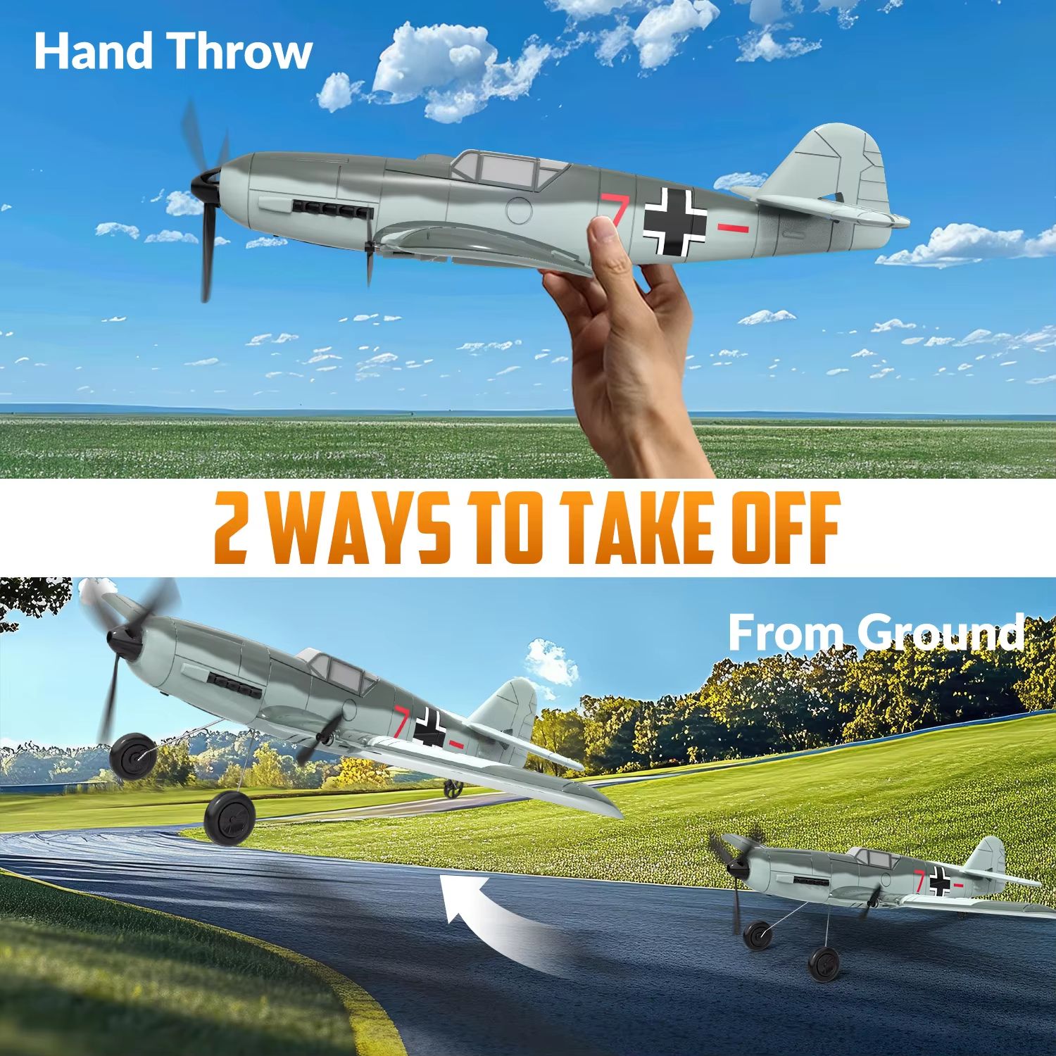 VOLANTEXRC BF109 RC Plane – 2.4G 3CH EPP Glider with 6-Axis Gyro & Smart Balance System