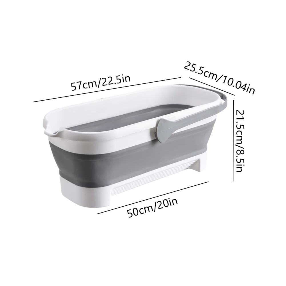 Foldable Mop Bucket Large Rectangular Laundry Barrel, Space-Saving Reusable Household Cleaning Basin