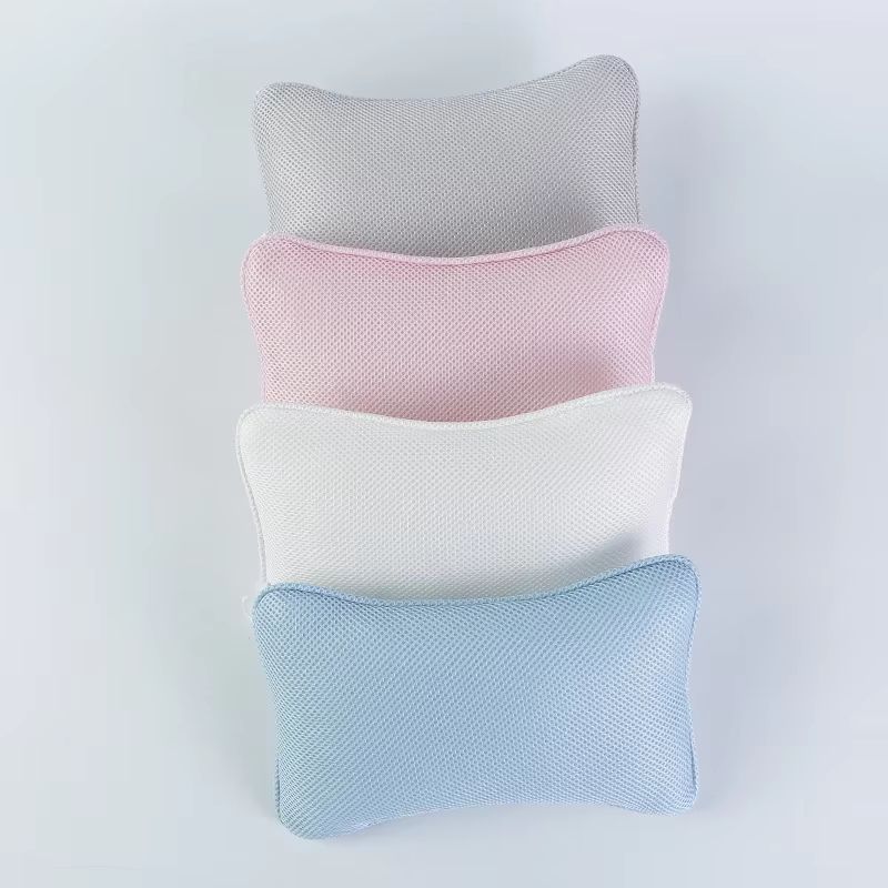 3D Mesh Bathtub Pillow Headrest Bone Shaped Bath Spa Pillow for Neck and Head Support