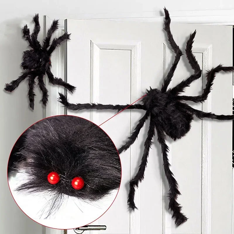 Giant Plush Spider Wire Plush Black and Multicolour Style for Party or Halloween Decoration