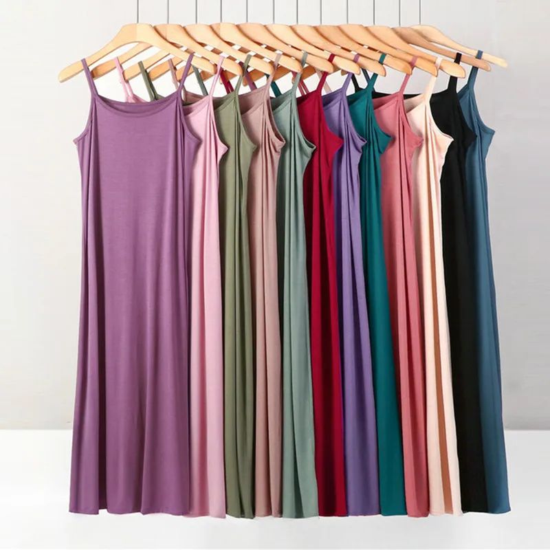 Plus Size Modal Cotton Nightgown – Soft Summer Women Night Dress with Adjustable Straps