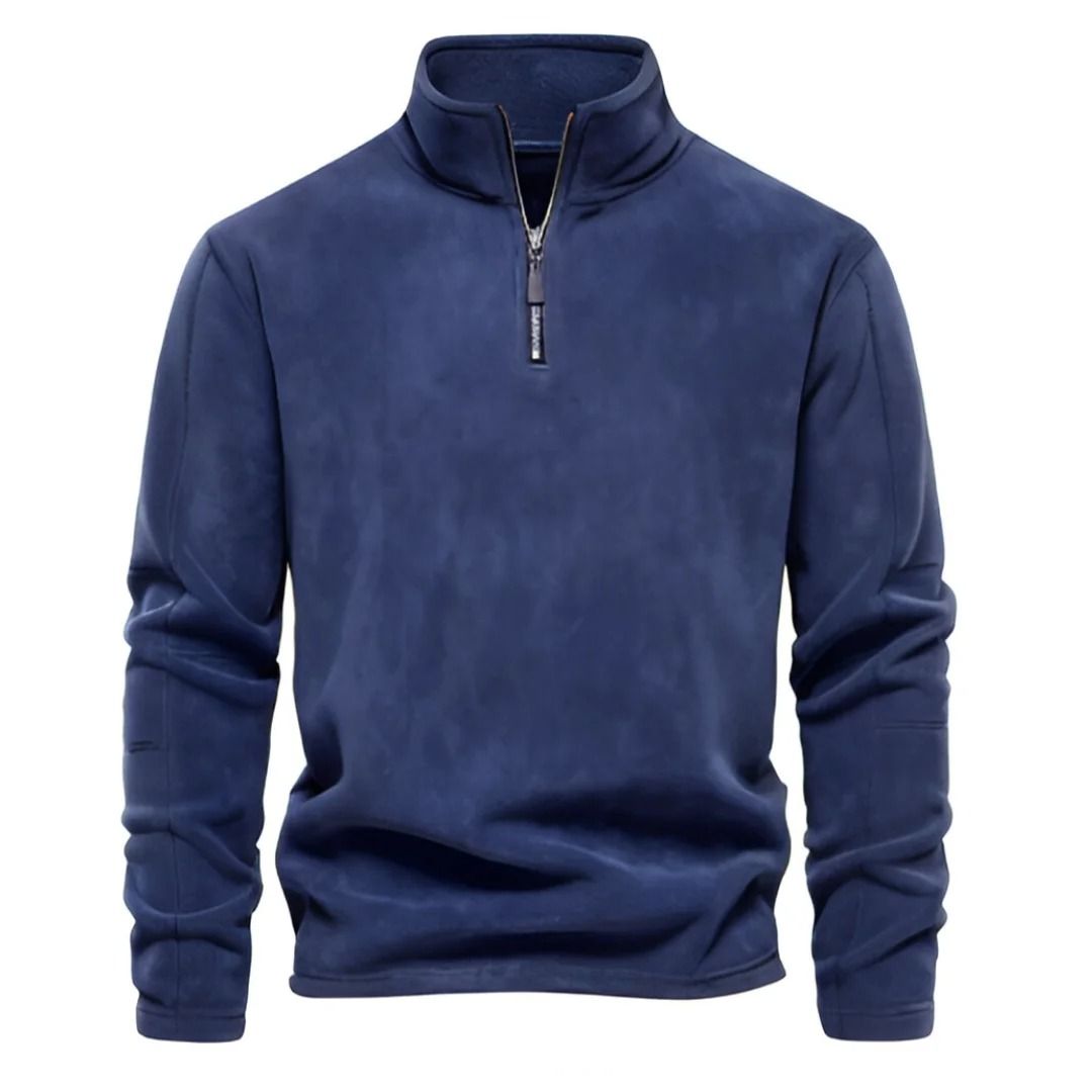 Quality Thickened Warm Fleece Jacket – Mens Zipper Neck Soft Shell Pullover