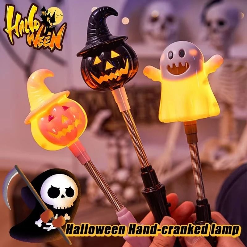 Halloween Pumpkin LED Hand Shaker Flashlight