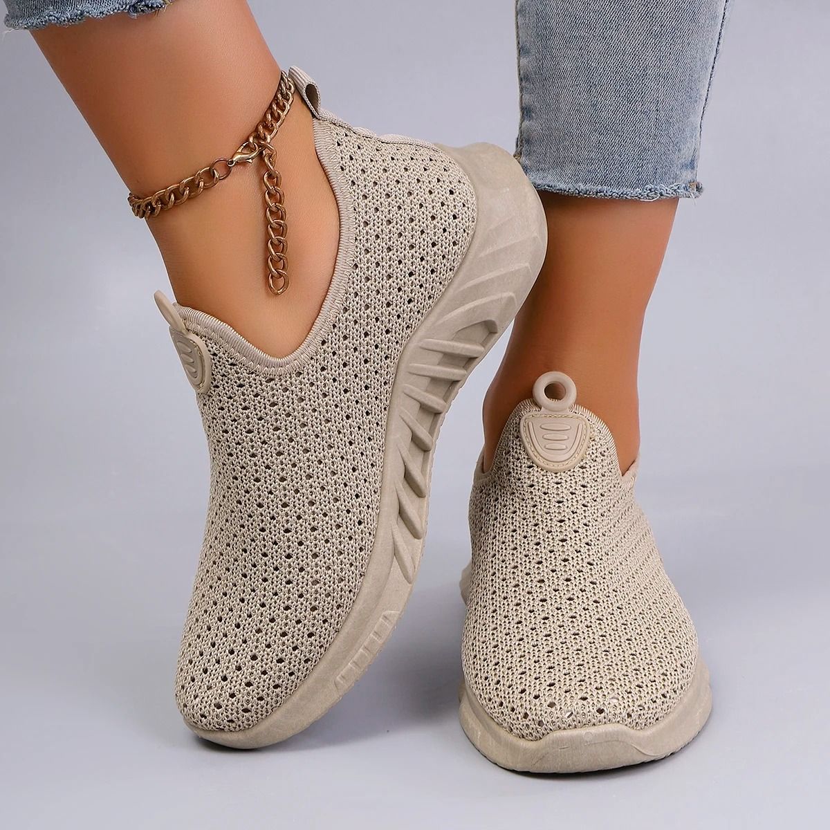 Womens Breathable Mesh Flats Summer Casual Sneakers