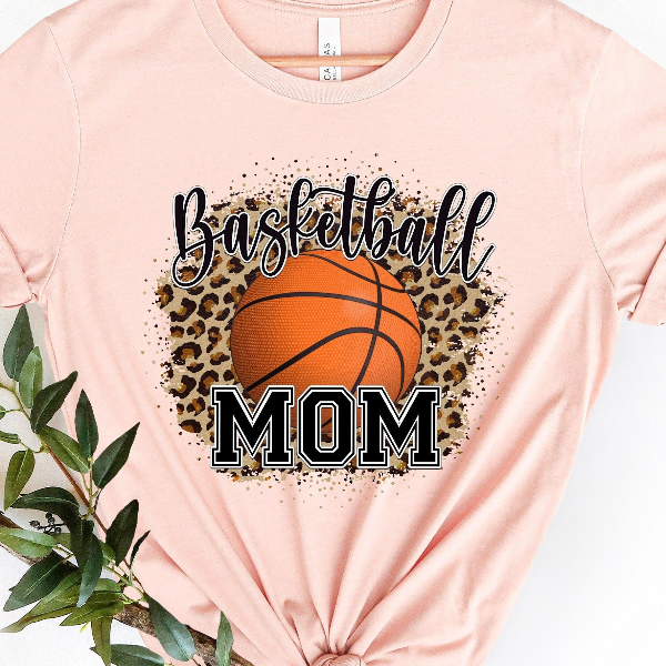 Basketball Mom Shirt – Leopard Game Day Mom Tee, Perfect Gift for Basketball Moms