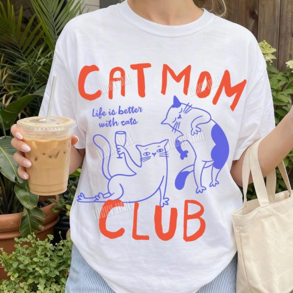 Cat Mom Club Shirt,Cat Mom Shirt, Cat Mama Tee, Gift For Cat Mom, Funny Cat Shirt, Cat Lover Shirt, New