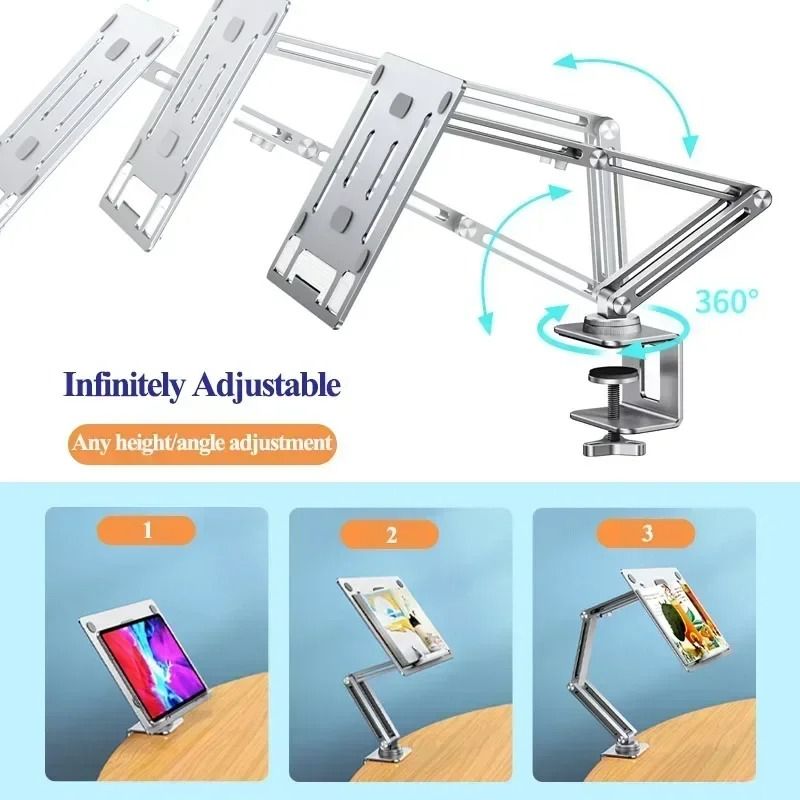Eary Adjustable Laptop Arm Mount with 360 Rotating Desk Stand