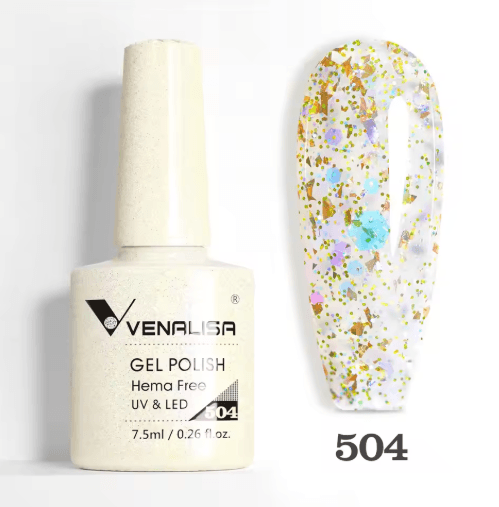 Venalisa HEMA and TPO Free Glitter Gel Nail Polish Jelly Pink Nude Collection