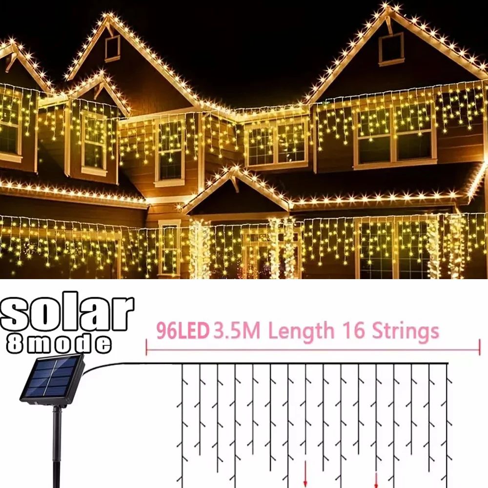 Solar 30-LED Outdoor Garden Fairy Twinkle String Lights Waterproof 3.5 M Holiday Party Decor