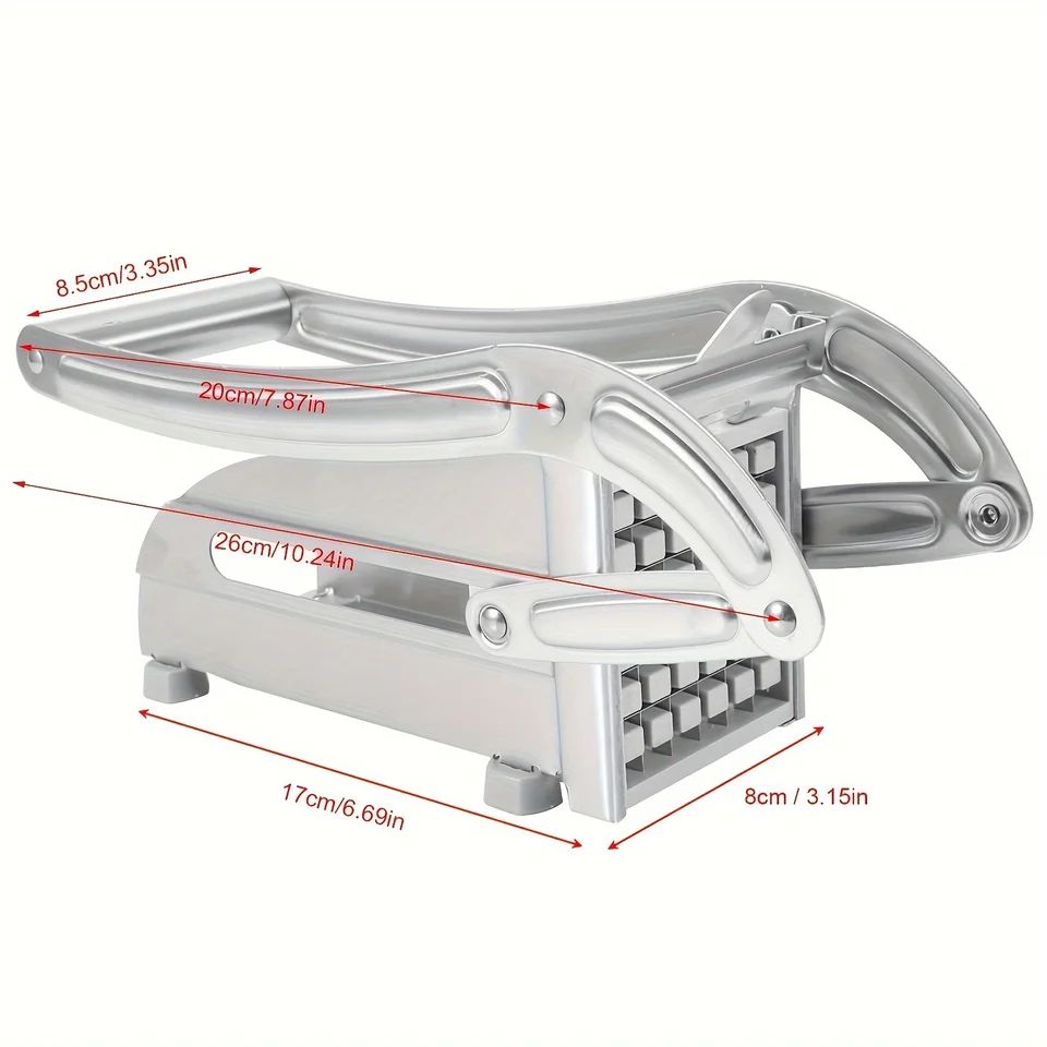 Stainless Steel Vegetable Cutter & French Fry Slicer | Potato Chopper Cutting Machine for Fast Kitchen Prep