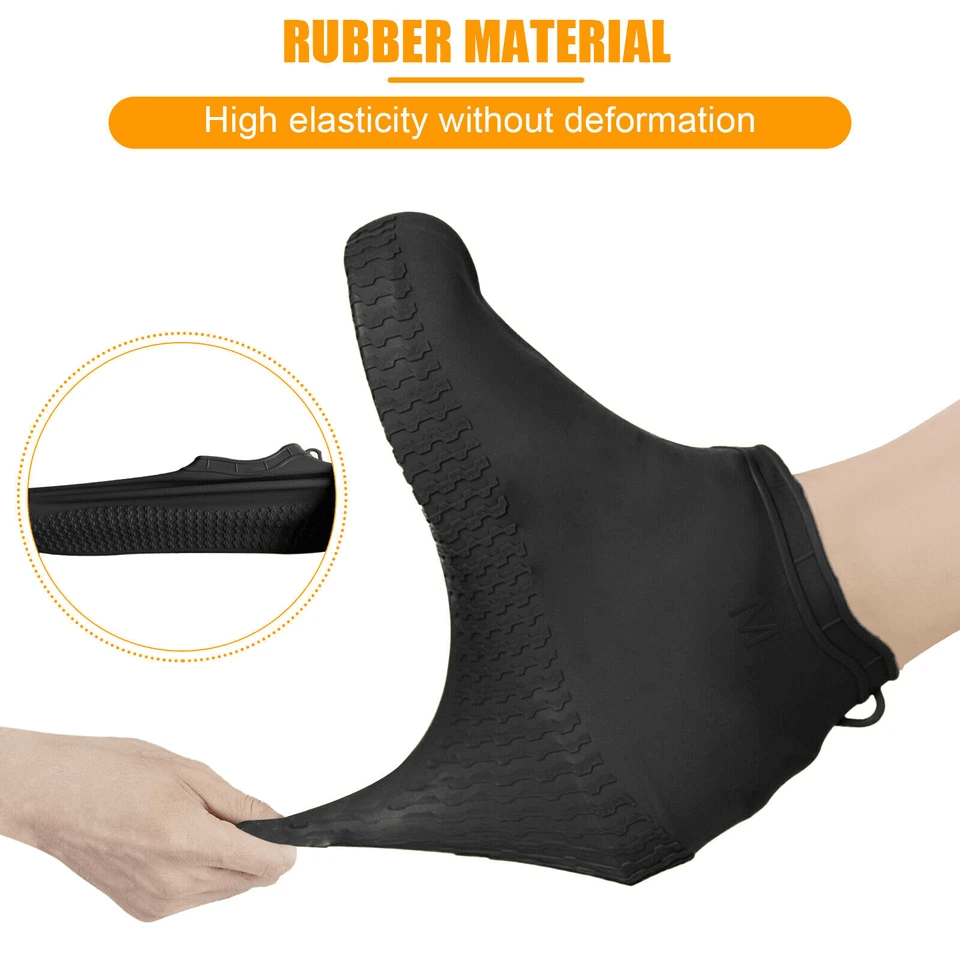 Reusable Anti-Slip Rubber Shoe Covers Waterproof Snow Boot Protector for Rainy Days and Outdoor Travel