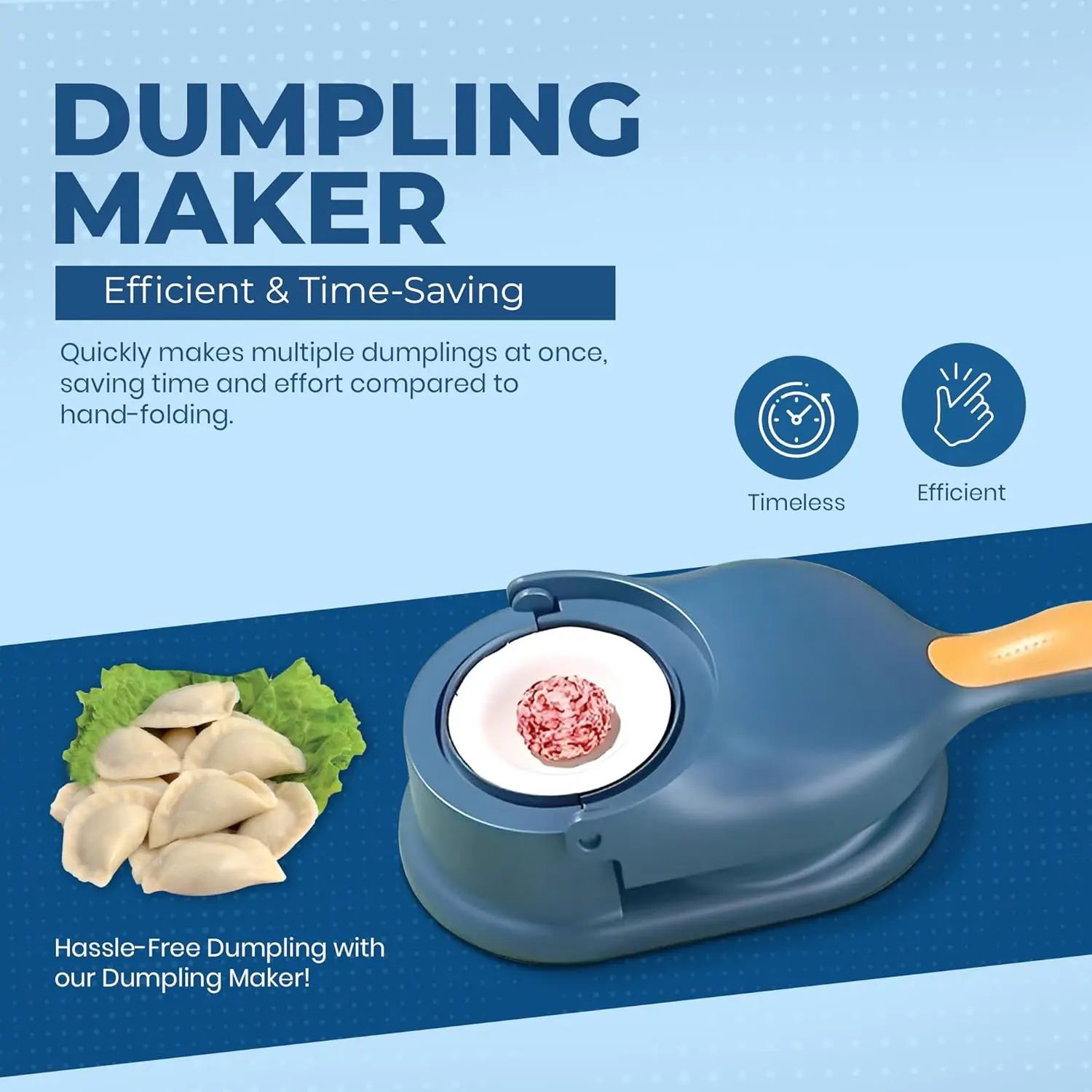 2-in-1 dumpling maker Press & dumpling wrapper maker Tool, Food-Grade Plastic, Fast Fold-and-Seal Mold