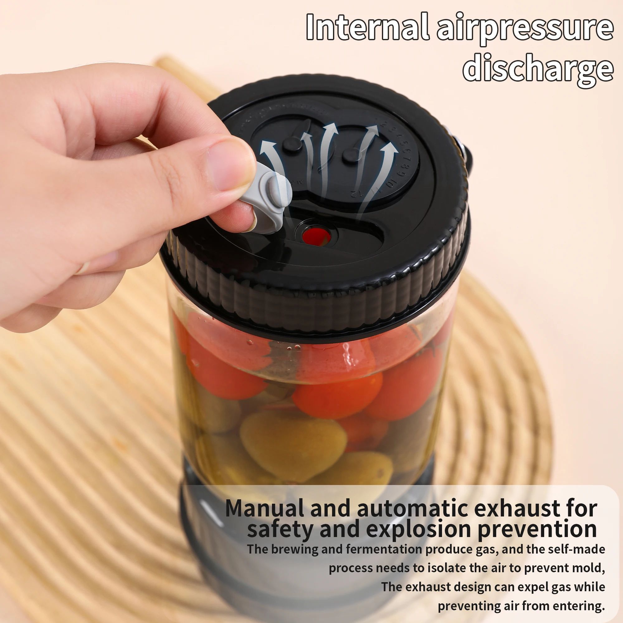 Glass Olive and Pickle Strainer Jar