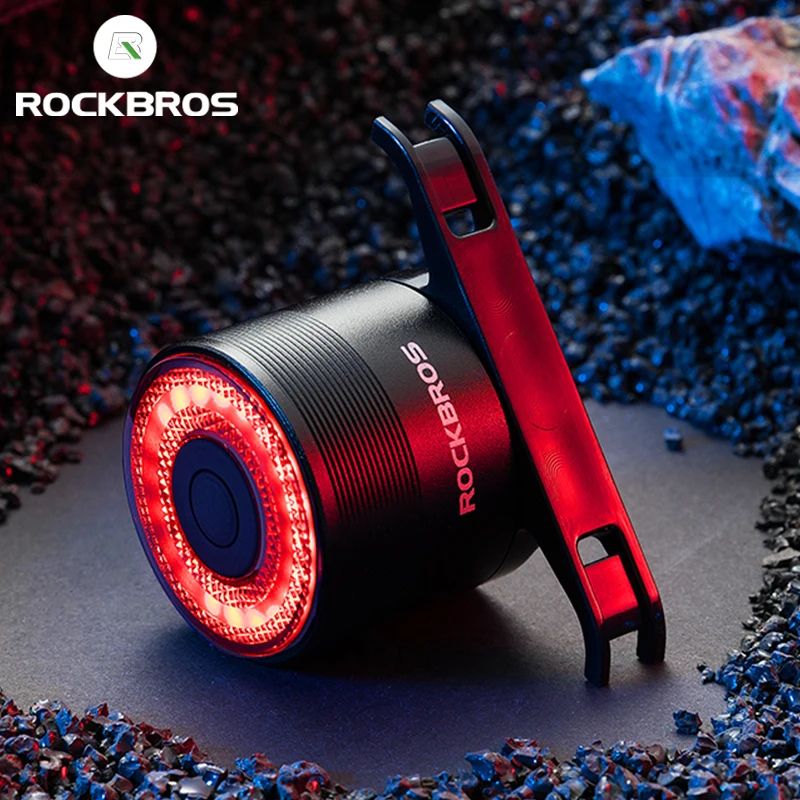 ROCKBROS Smart Brake Bicycle Tail Light USB Rechargeable Waterproof Rear Light