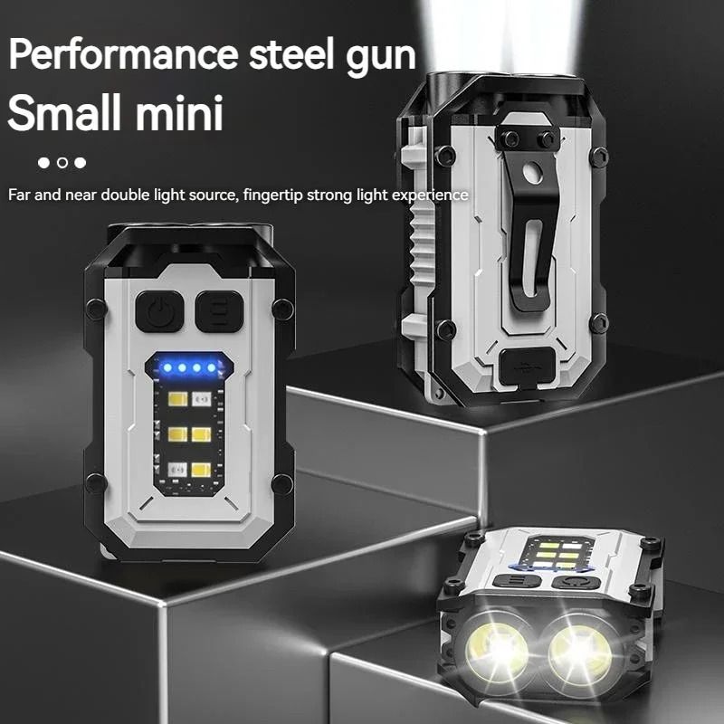 Rechargeable Mini COB LED Keychain Flashlight with Magnetic Base