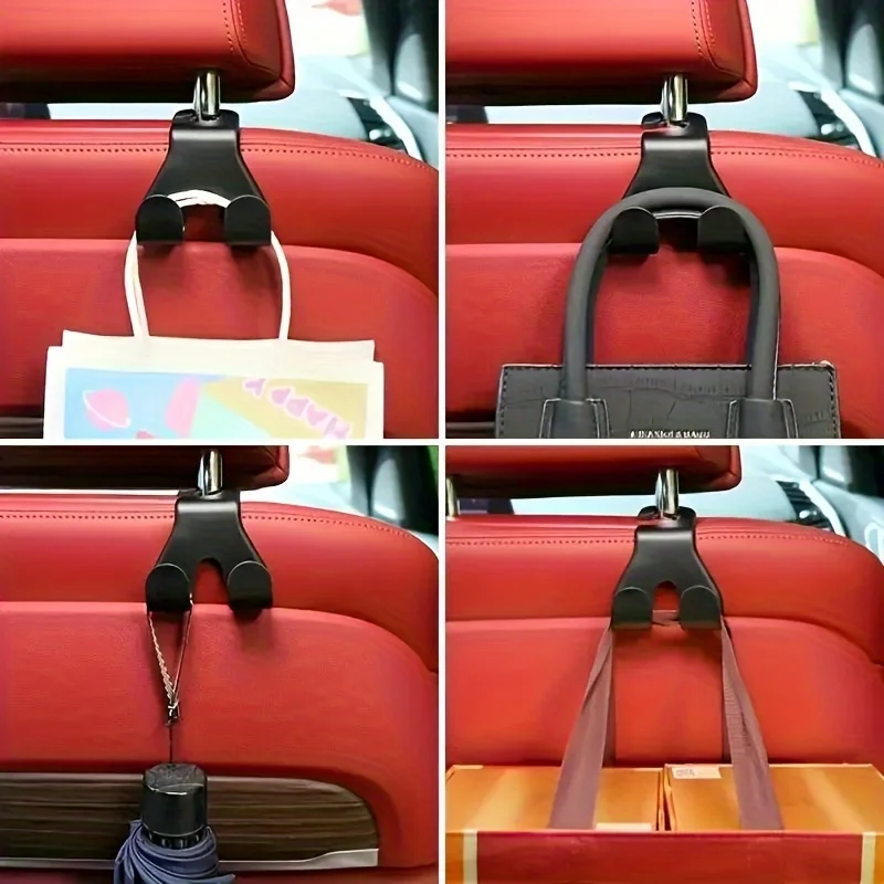 Space Saving Car Seat Back Hooks Durable ABS Design for Bags and Umbrellas