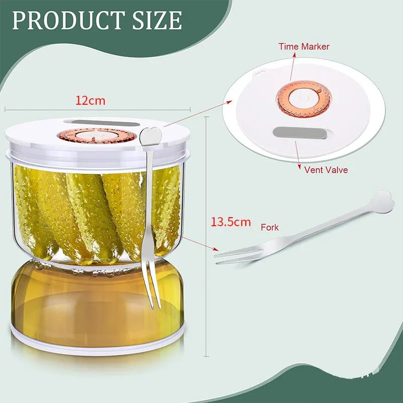 FlipFresh Pickle Jar with Strainer – 800ml Hourglass Olive & Cucumber Juice Separator