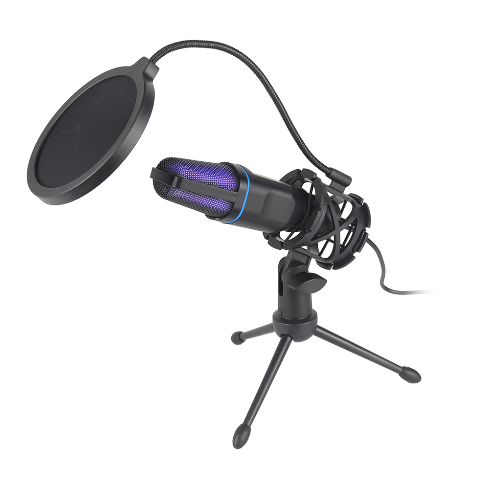 USB Microphone Condenser Gaming Mic, RGB Microphone for Podcast Streaming Laptop Desktop