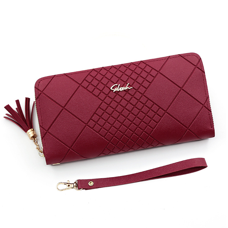 Large Capacity Zipper Coin Purse with Card Holder, Women's Long PU Leather Wallet, Stylish Wristlet Phone Handbag