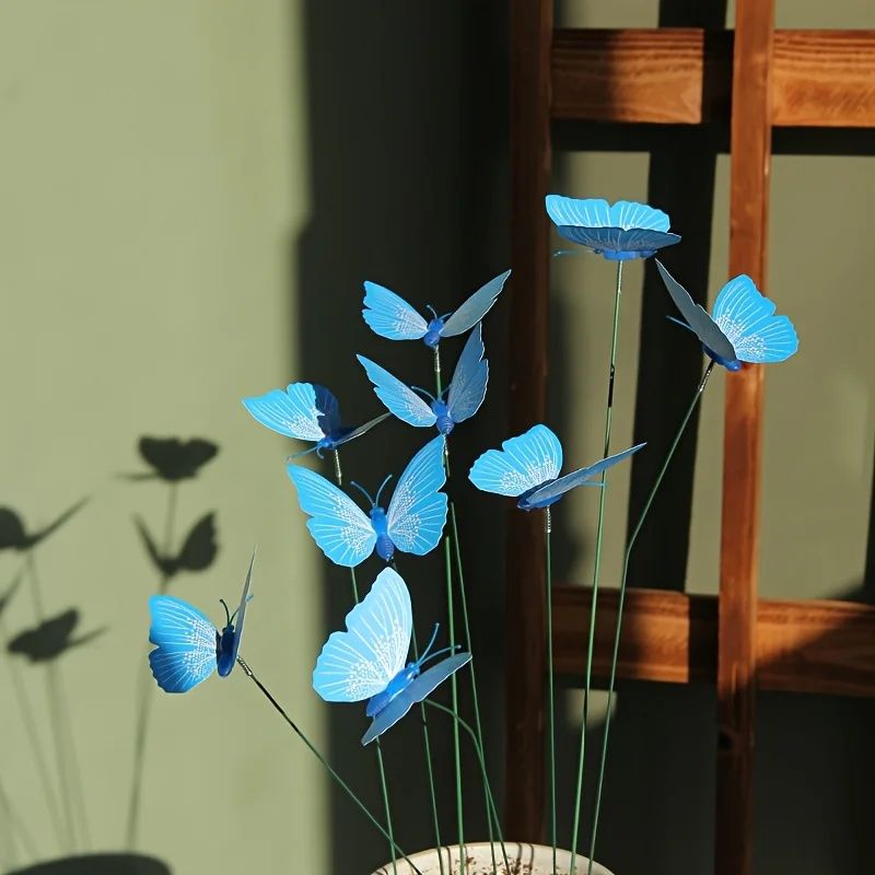 20-Pack Realistic butterfly garden stakes for Pots, Planters & Outdoor Yard Decor