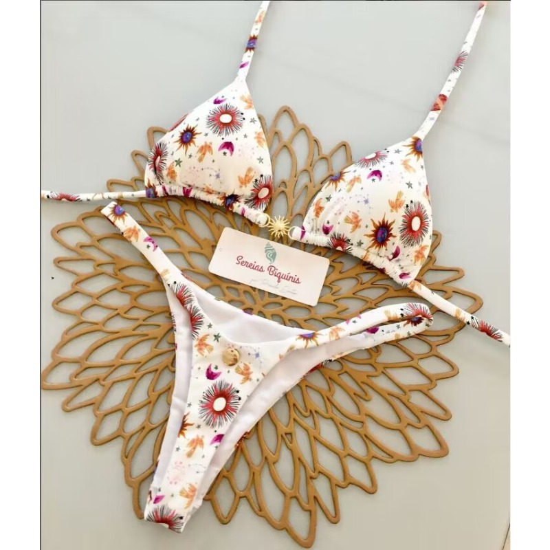 Womens Bikini Swimsuit, Split Solid Color Lace-up Sexy Swimsuit, Set Micro Swimwear for Women
