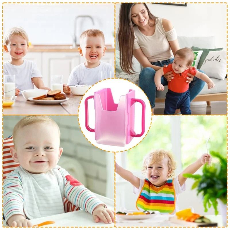 Baby Anti Spill Cup Holder Adjustable Toddler Bottle and Juice Box Holder