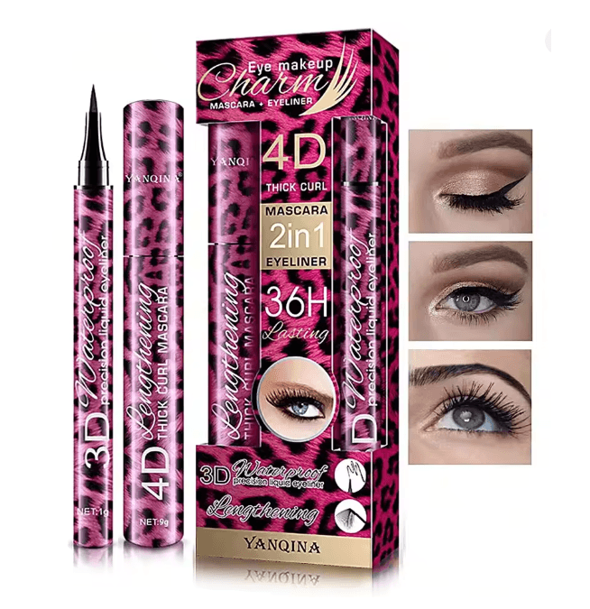 Waterproof Eye Makeup Set Eyeliner Mascara and Eyebrow Pencil