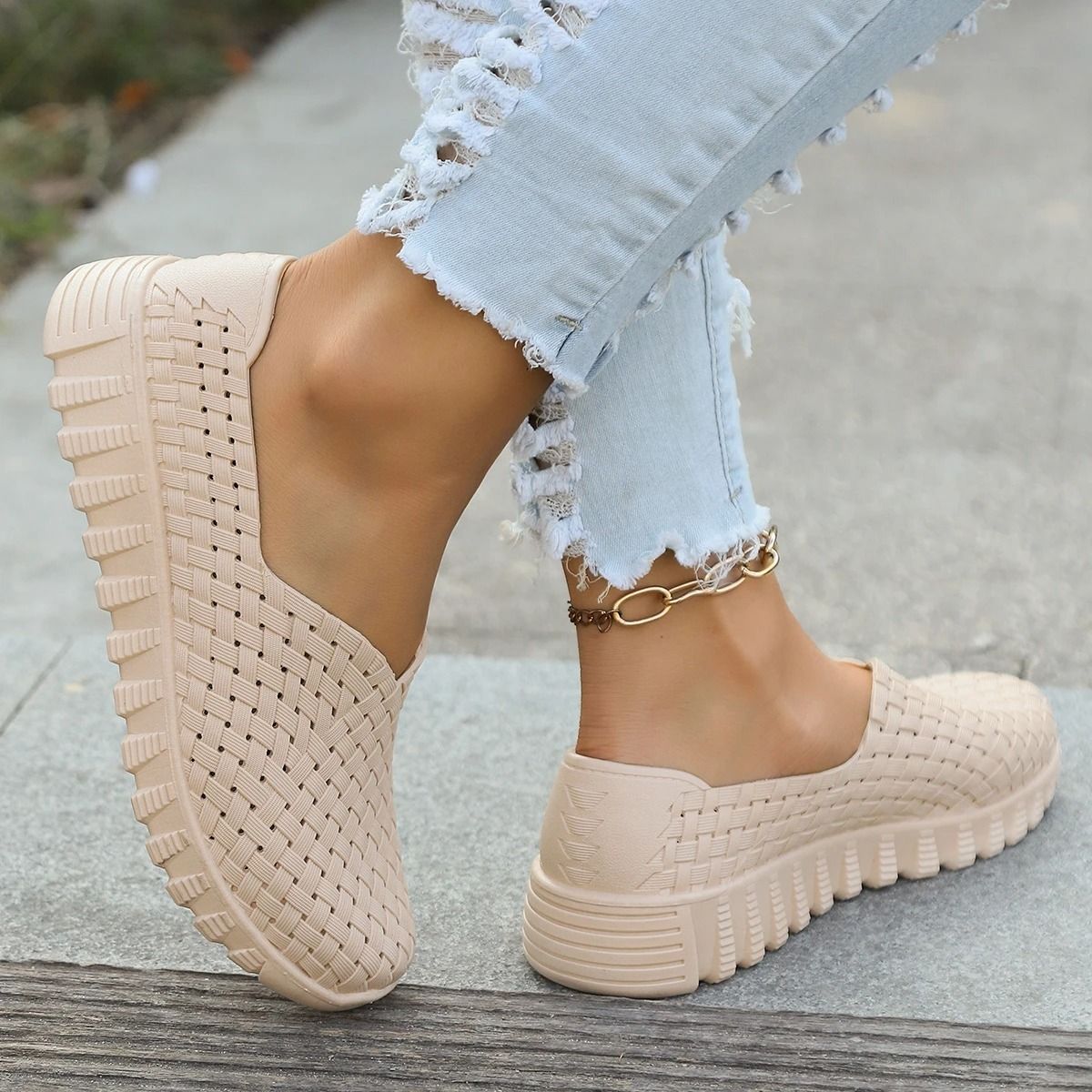Womens Lightweight Woven Canvas Flats