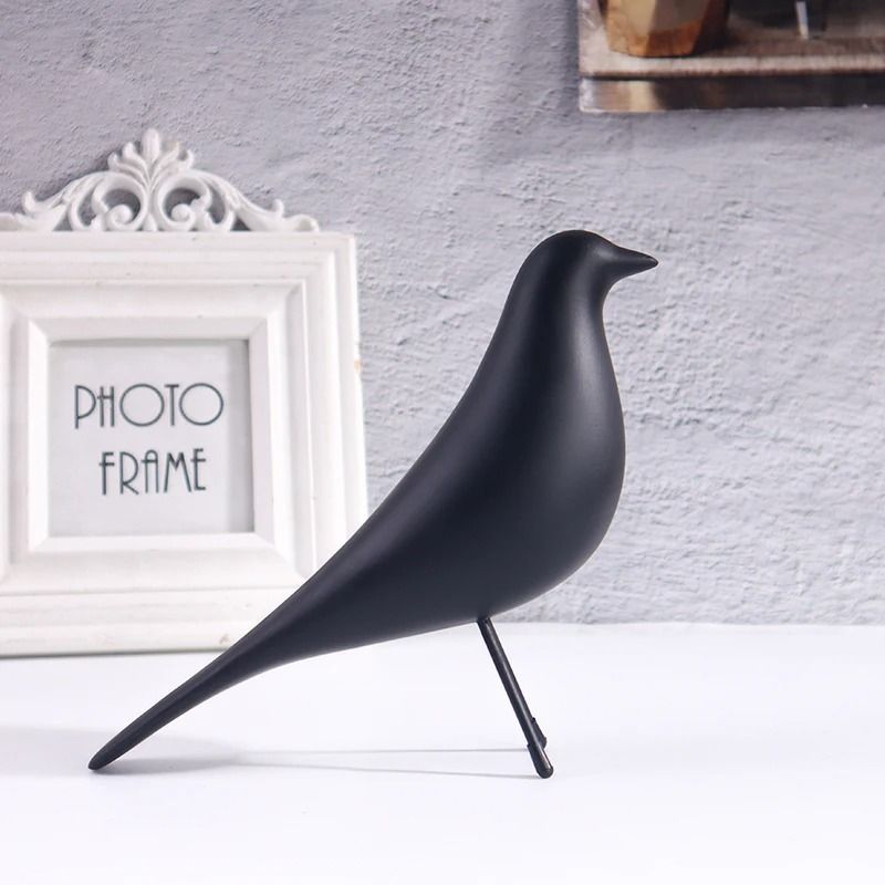 Nordic Minimalist Bird Sculpture | Modern Resin Desk Ornament & Artistic Home Decor