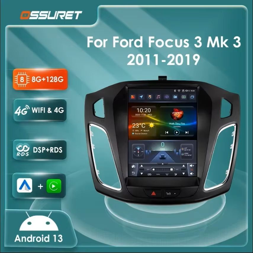 9.7-Inch Android Car Multimedia Player with GPS and CarPlay for Ford Focus