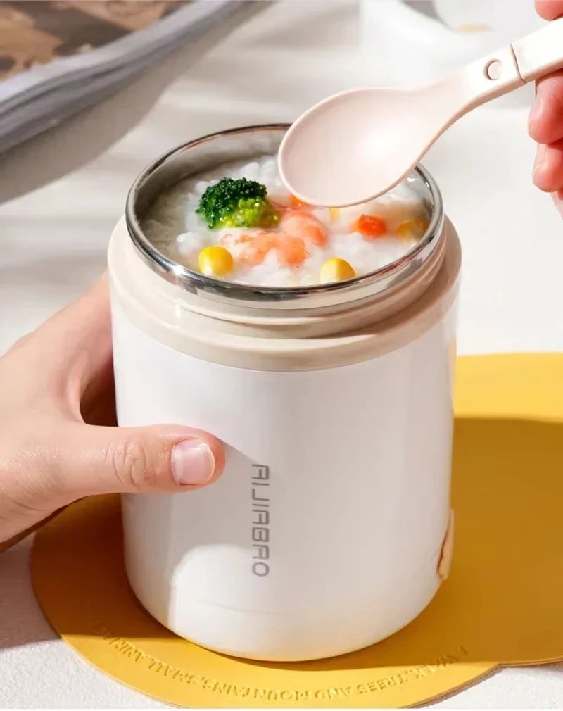 600ML (20.29 fl oz) USB Electric Lunch Box Portable Stainless Steel Food Warmer with Multi Voltage Heating (5V / 12V / 2