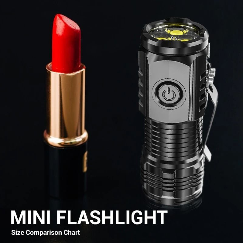 Mini LED Flashlight with Pen Clip and Magnetic Base USB Rechargeable