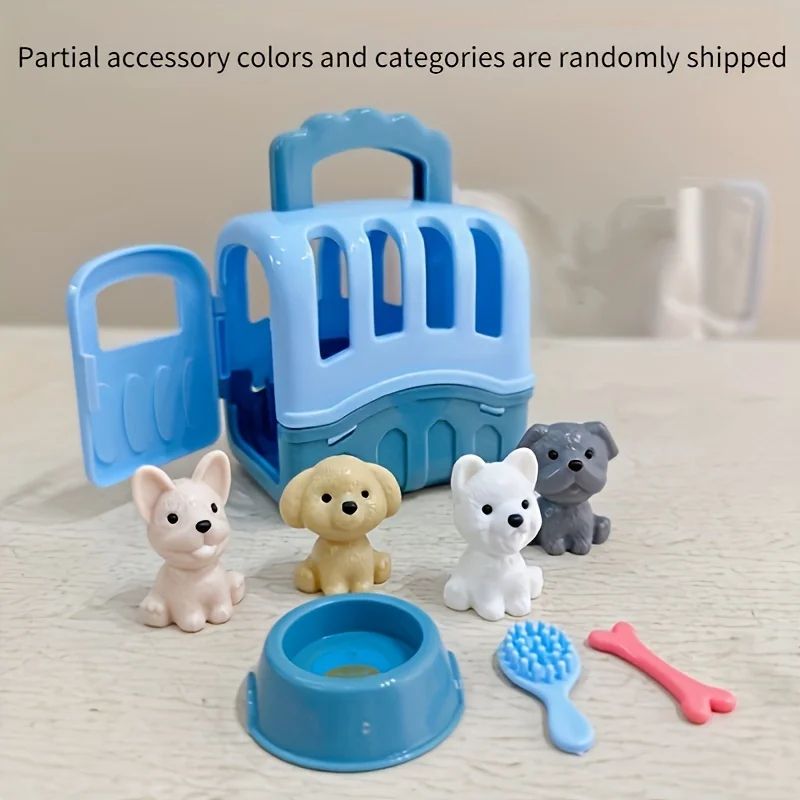 Cute Dog Doll Basket Playset