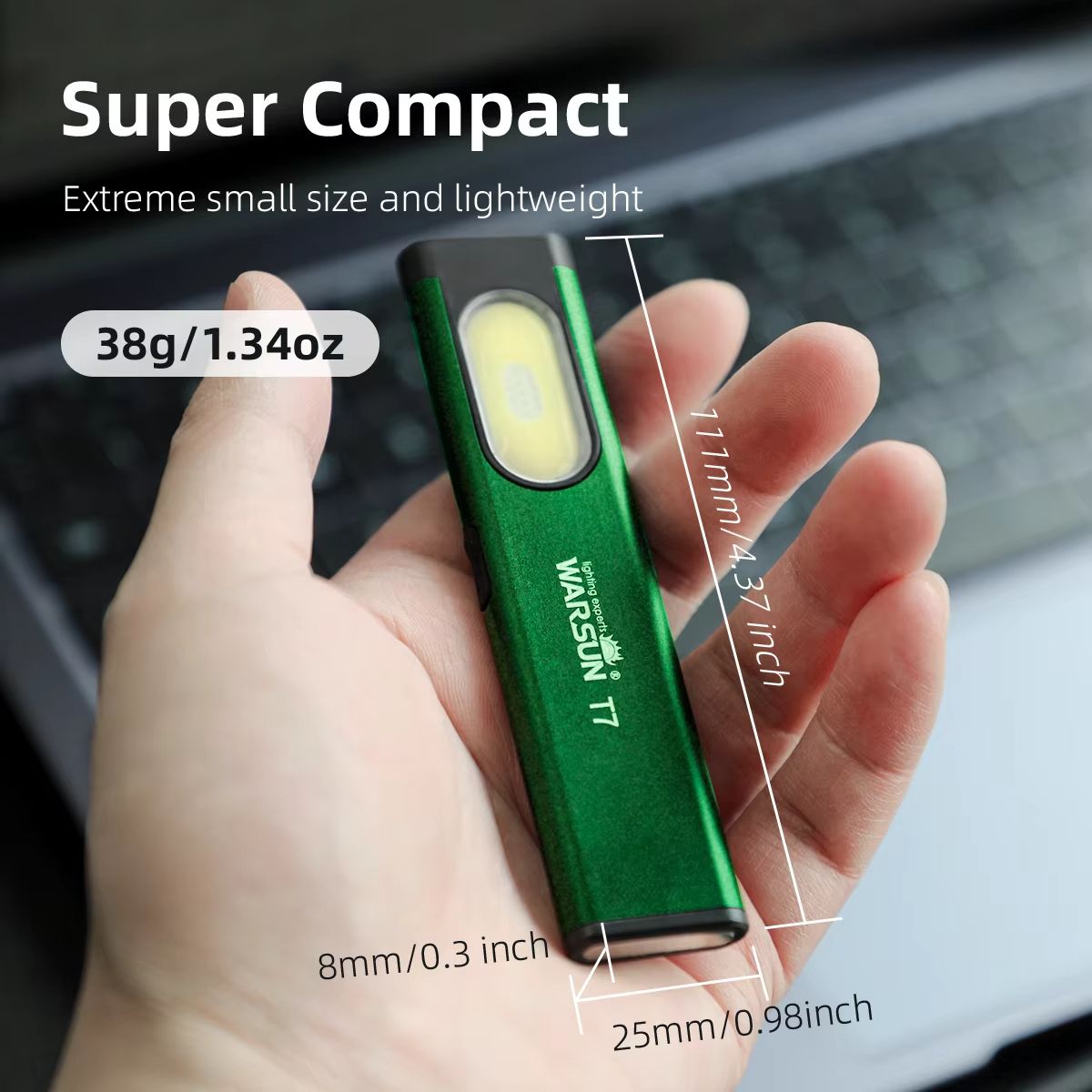 Warsun T7 LED Keychain Flashlight – Portable Mini Torch with Magnet