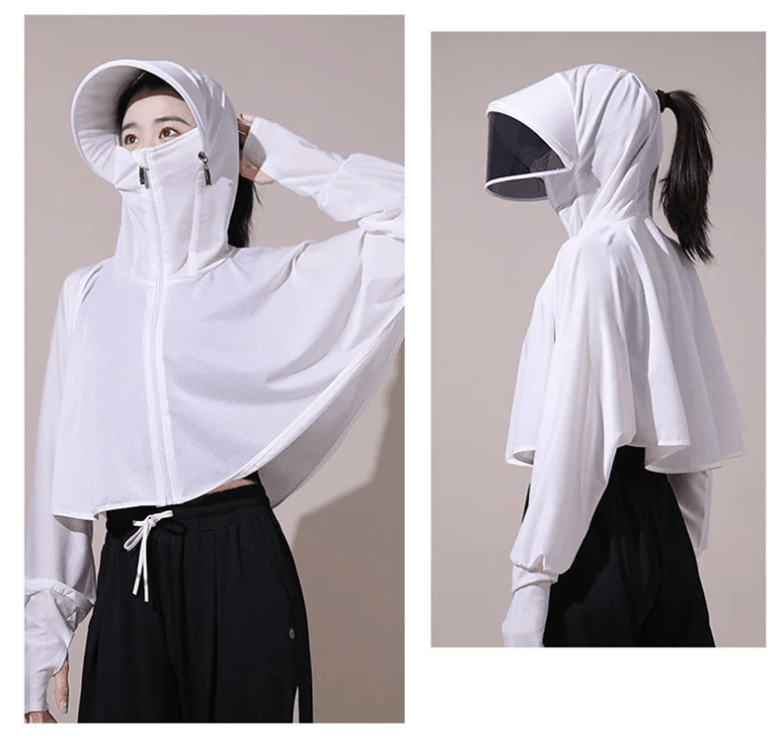 Ice Silk UV Protection Cape for Women Breathable Sun Protection Shawl Cloak