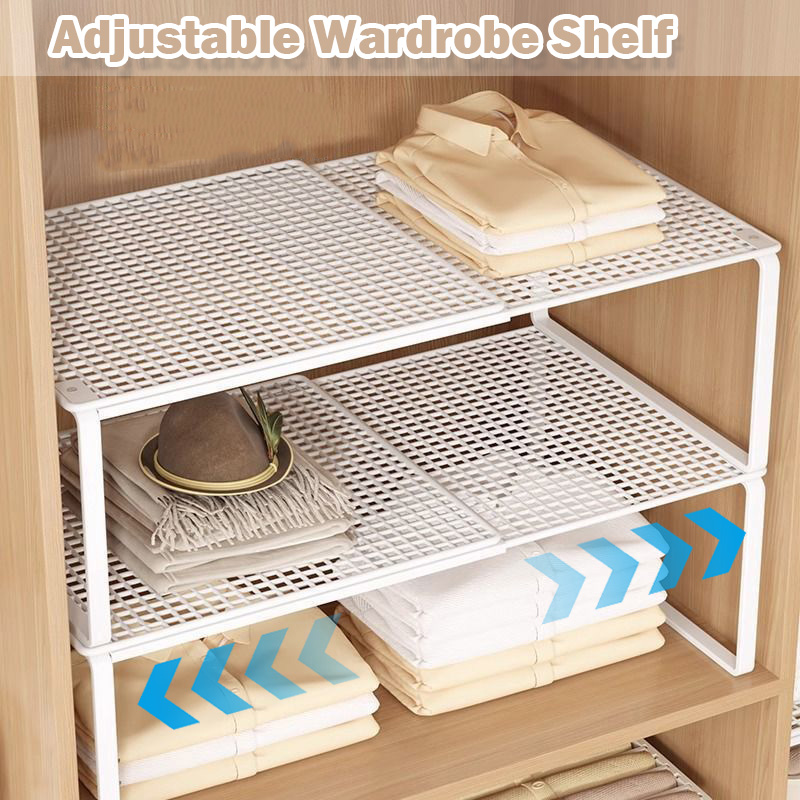 Stackable Shoe Cabinet, Large-capacity Wardrobe Organizer, Scalable Layered Partition Board Shelf
